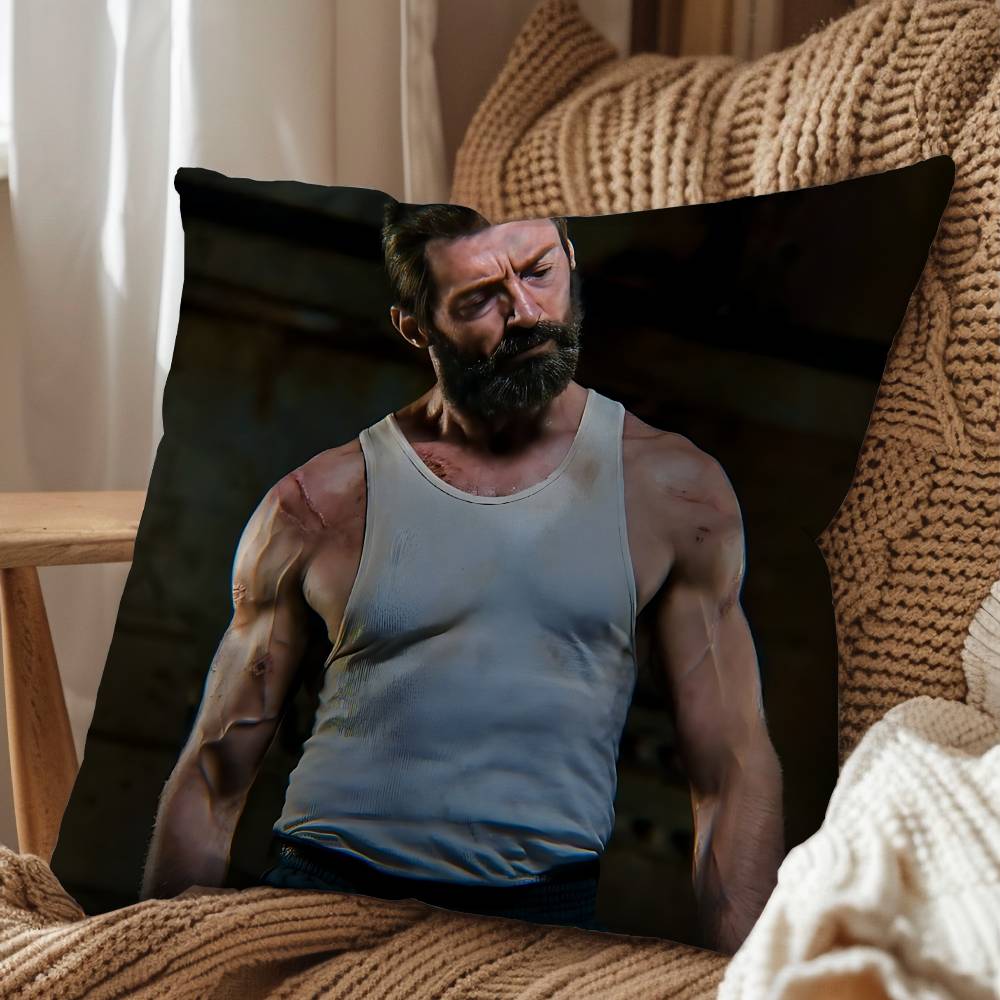 Like a wolf Hugh Jackman Print Throw Pillow Cover Square Cushion Case for Living Room Bedroom Decor 45x45 cm