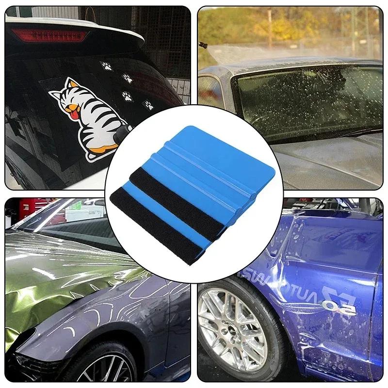 5/10Pcs Felt Edge Squeegee Car Film Wrap ScraperPlastic 4 Inch Burr Scraper, Car Film Application Scraper, Film Application Tool
