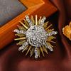 Broche Vintage Palácio do Sol Desgastado Girassol Babilônico Antigo