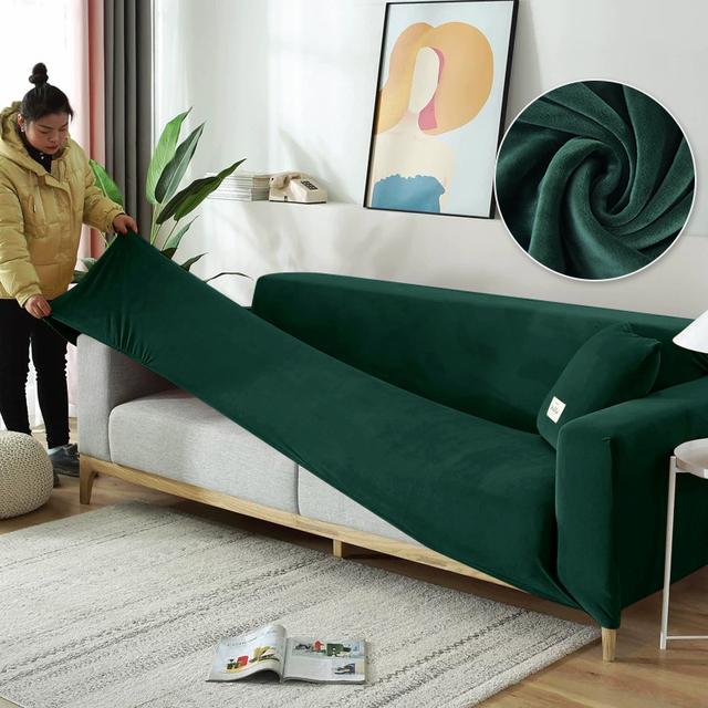 

Эластичные чехлы для дивана, бархатный эластичный чехол для дивана, L-образный угловой секционный чехол для дивана, защита для мебели 4seater235-300cm 1PC