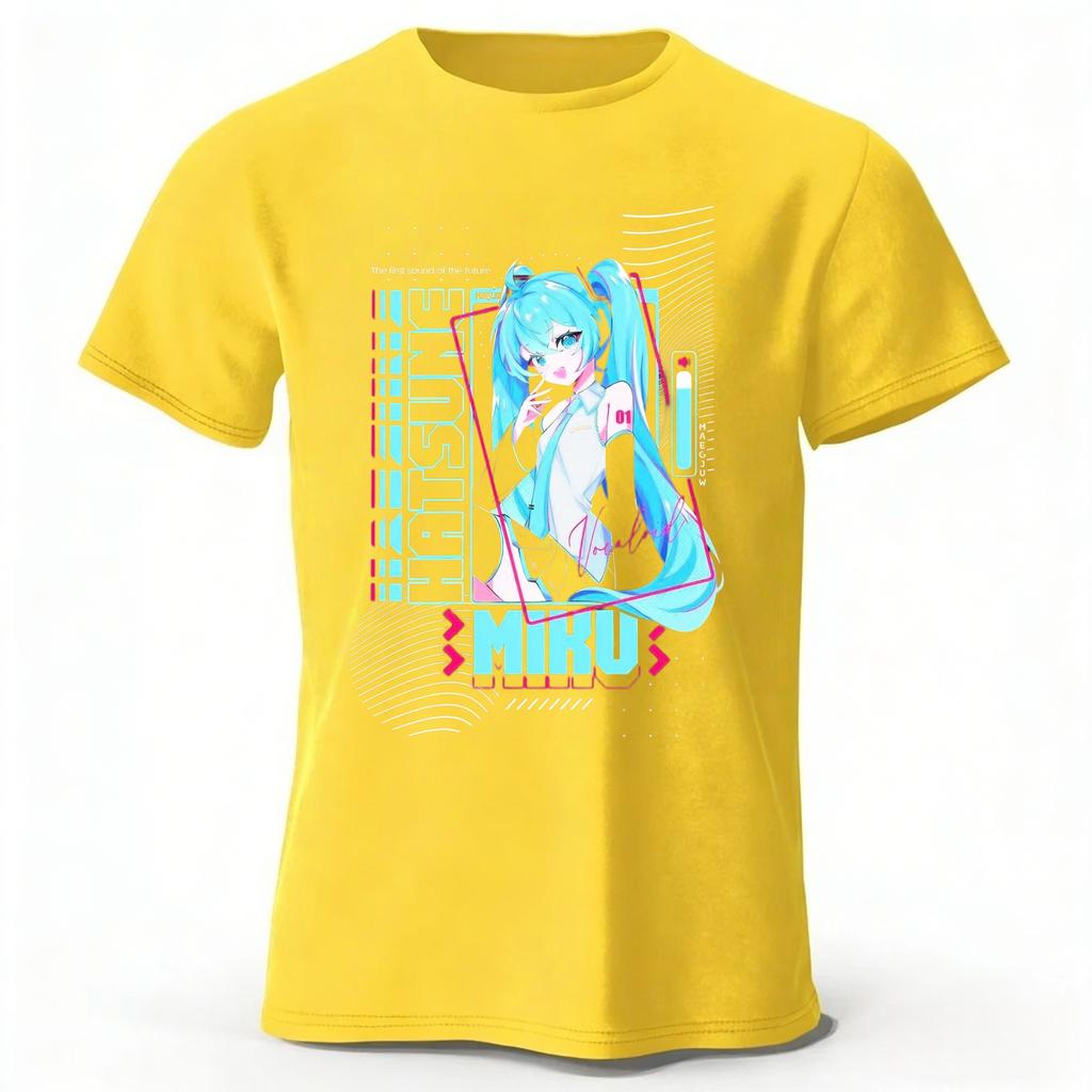 Japanese Virtual Idol Hatsune Miku High Quality Cotton Tshirt for MenWomen Daily Fashion Casual Comfort Large Short Sleeve