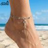 Effie Queen Fashion Cute Key Ankle For Women Solid 925 Sterling Silver Simple Link Chain Ankle Ethnic Summer Fine Jewelry SA102