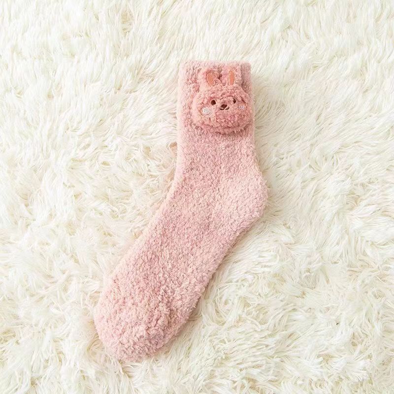 Coral Fleece Socks, Thickened Thermal Floor Socks, Terry Accessories Medium Tube Socks