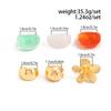 Ingemark 6Pcs/Set Vintage Geometry Resin Flower Rings for Women Trendy Creative Metal Open Adjustable Knuckle Rings Jewelry Gift