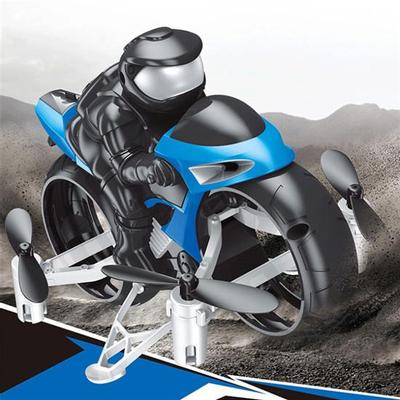 Remote Control 2.4G 2 In 1 Land Air Fly Motorcycle Four-axis Drone Racing Stunt Motorcycle Toy