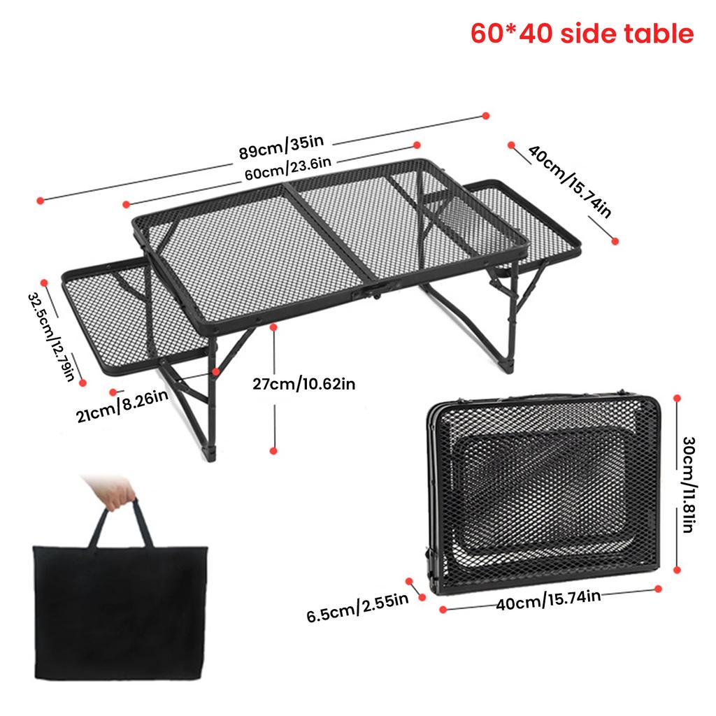 Camping Table Iron Mesh Folding Table Portable Outdoor Camping With Lifting Shelf Aluminium Alloy Dining Table