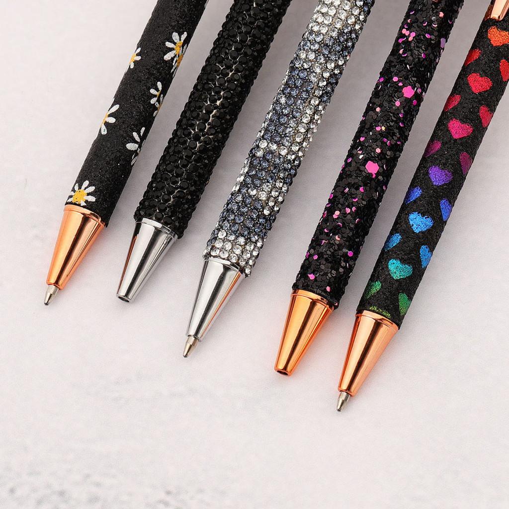 5 Pieces Cute Black Press Ballpoint Pen