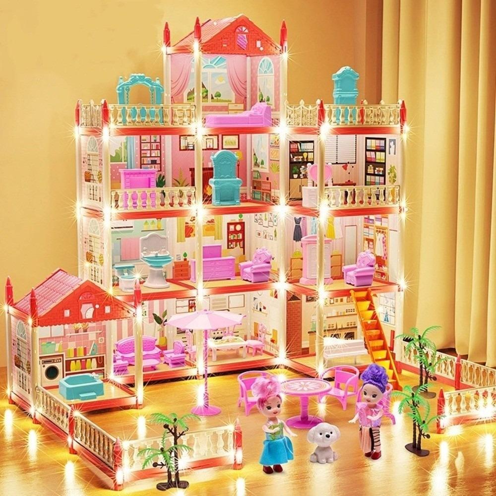 Building Big Villas Villa Princess Castle with LED Light Castle Princess Toys New House DIY Kit