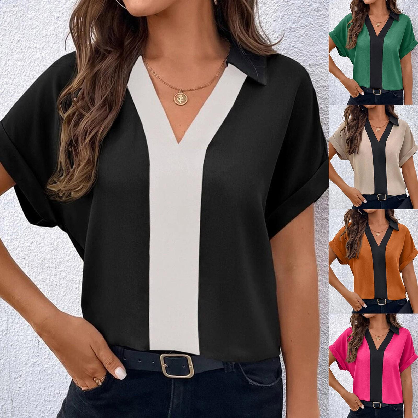 

Жіноча сорочка вільного крою з V-подібним вирізом і контрастними рукавами реглан XXL бежевий