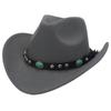Riveted Western Cowboy Felt Fedora Hat