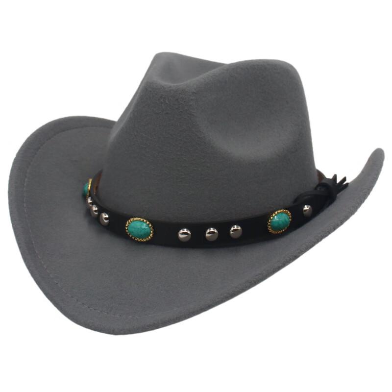 Riveted Western Cowboy Felt Fedora Hat