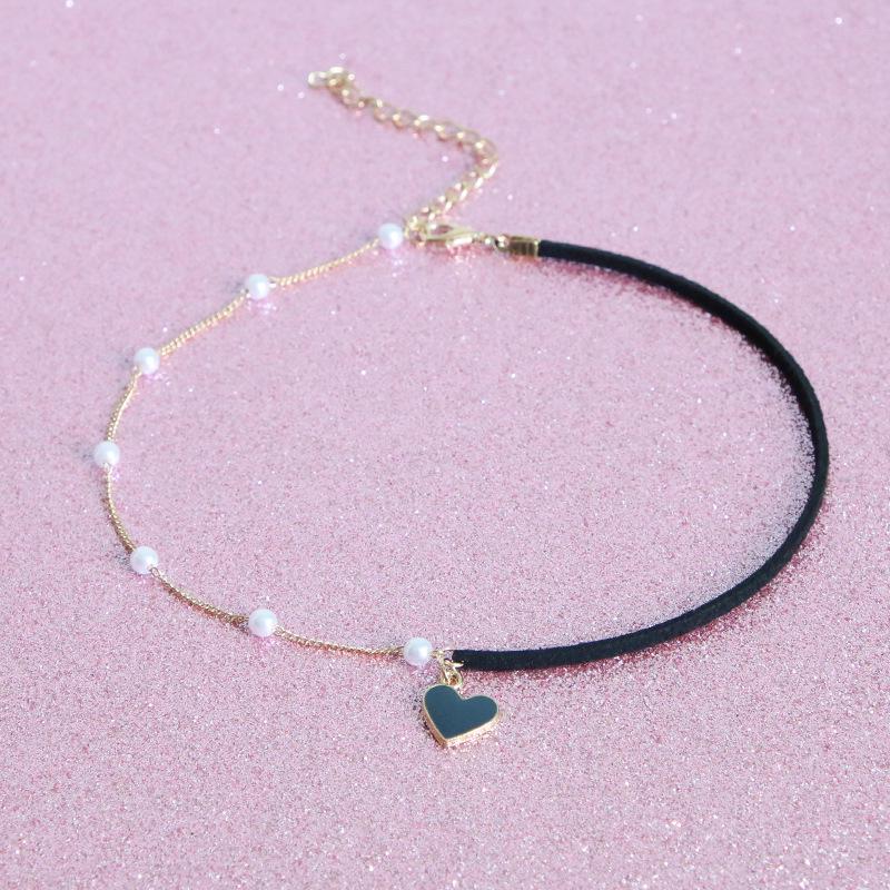 Heart-pounding Love Charm Necklace, Collar Chain, Elegant Pearl Necklace for Women, Valentine's Day Gift