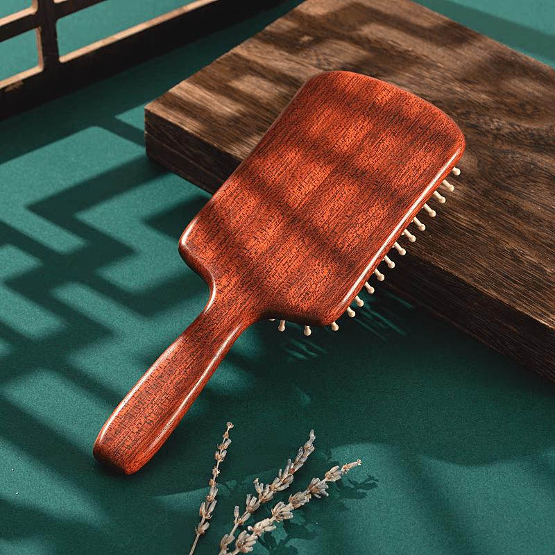 Tan Mujiang Lotus Wood Air Cushion Comb