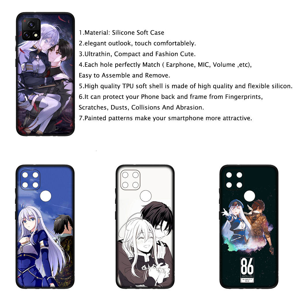 Cover for iPhone 16 15 Xiaomi Redmi Note 14 13 12 11 Pro Max X 8 9 16e Samsung Galaxy S25 S24 S23 Moto A4 OPPO Huawei 86 Eighty Six Cartoon Phone Case