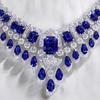 Royal Blue Sapphire Necklace Wedding Party Pink Diamond Set Light Luxury Yellow Diamond Jewelry for Women