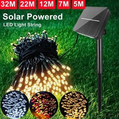 Luzes de Corda Solares LED 8 Modos 300LED 200LED Alimentadas por Painéis Solares Luzes Externas de Natal Impermeáveis Luzes de Fada de Natal Estreladas