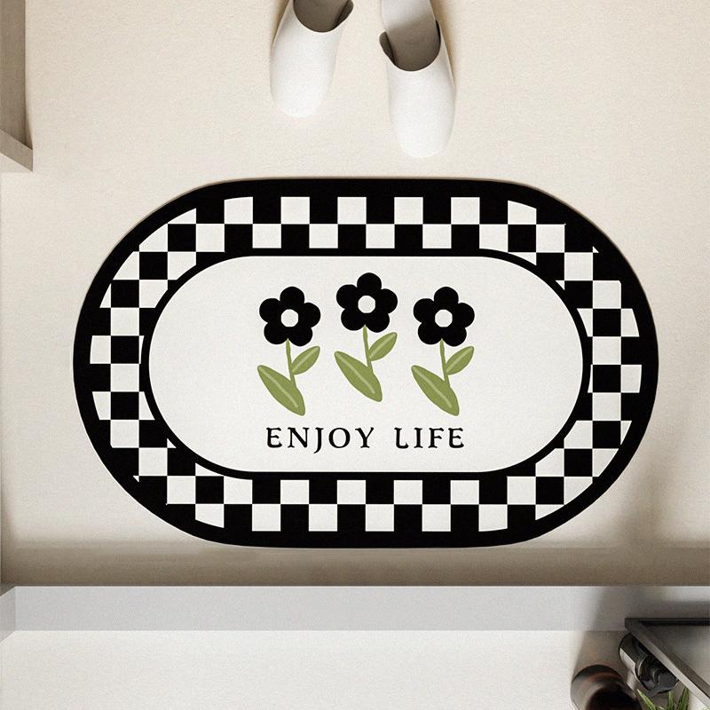 Super Absorbent Bath Mat Rubber Bathroom Rug Non-slip Entrance Doormat Nappa Skin Floor Mats Toilet Carpet Kitchen Area Rugs