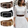Pin Buckle Women Waist Belt Luxury Design Wide Waistband Suede Leather Belt  Coat Skirt Decoration