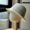 French retro top hat Hepburn style casual versatile elegant woolen bucket hat fashion celebrity bucket hat trend