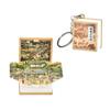 Milk Tea Shop Mini 3D Book Keychains Foldable Educational Science Doll Key Rings  Cognitive Tools