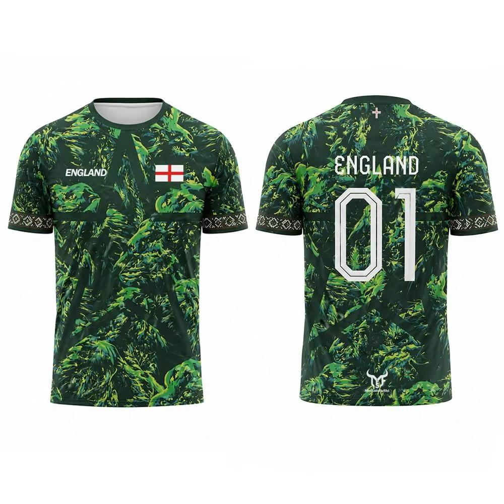T-shirt Football Soccer National Flag United Kingdom England UK 3D Print CHEER JERSEY Short Sleeve Training Round Neck Sport Uniform Unisex Men Women