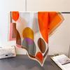 Colorful Round Block Printing Simulation Silk Scarf Square Scarf High-End Shawl Versatile Neck Small Square Scarf Headscarf