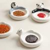 Irregular Shaped Ceramic Seasoning Dish Cute Polar Bear Penguin Dip Dish Seasoning Tool Cartoon Ceramic Snack Dish Distributor
