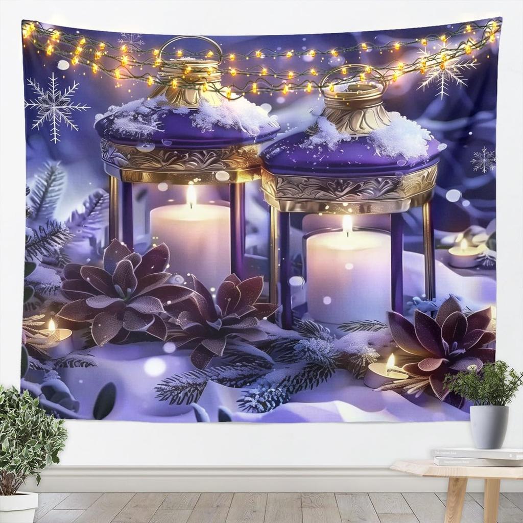 Weihnachtswandteppich Weihnachtsmann Schneeflocke Neujahrs-Hintergrund Wandbehang Dekoration Kamin Strümpfe Geschenke Hängendes Tuch