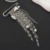Exaggerated Personality Heart Multiple Chain Tassel Brooches for Women Fashion Imitation  Pearl Brooch Suit Pants Bag Decoration