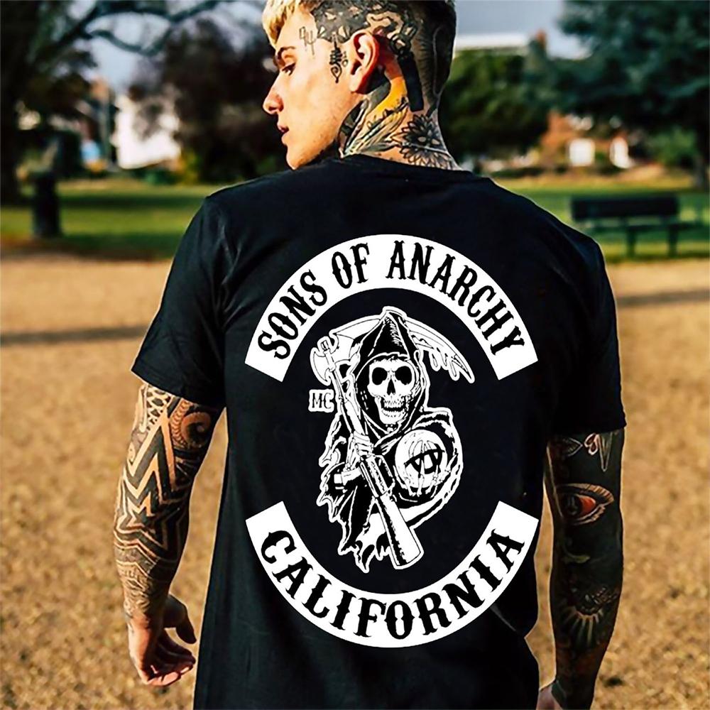 

Летняя популярная модная персонализированная футболка для отдыха с принтом «Анархия Сын» в стиле пары с 3D-принтом 2XL