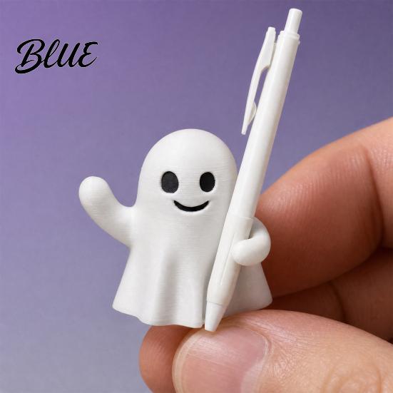 One-piece Molded Pen Holder Ghost Holder Halloween Cute Desk Organizer Spooky Fun Shaped Stationery Rest Stand for Pencils Funny Office Home Decor