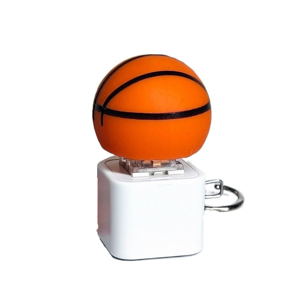 Rechargeable Mechanical Keyboard Keychain Fingertip Button Key Ring  Office Leisure Entertainment