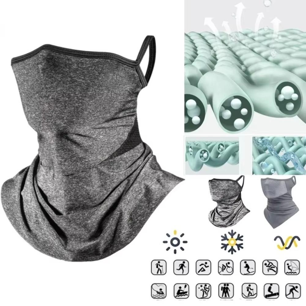 Dustproof Ice Silk Head Cover UV Protection Hanging Ear Cycling Scarf Unisex