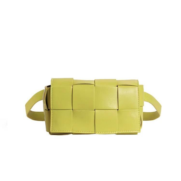 Leather woven clutch bag women's breast bag waist bag chain small bag mini crossbody spring new urban simplicity