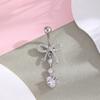 Bow Knot Crystal Zircon Piercing Belly Stainless Steel Belly Rings Butterfly Navel Jewelry  Beach