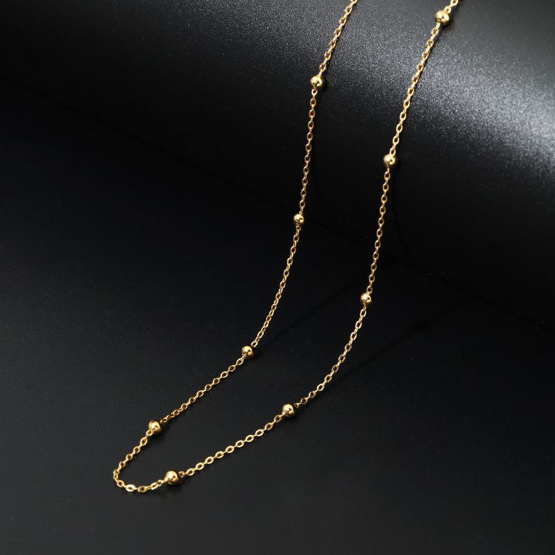 Titanium Steel Necklace Women'S O-Chain Lip Chain Plated Real Gold 18K Non-Fading Collarbone Chain Neck Chain Plain Chain