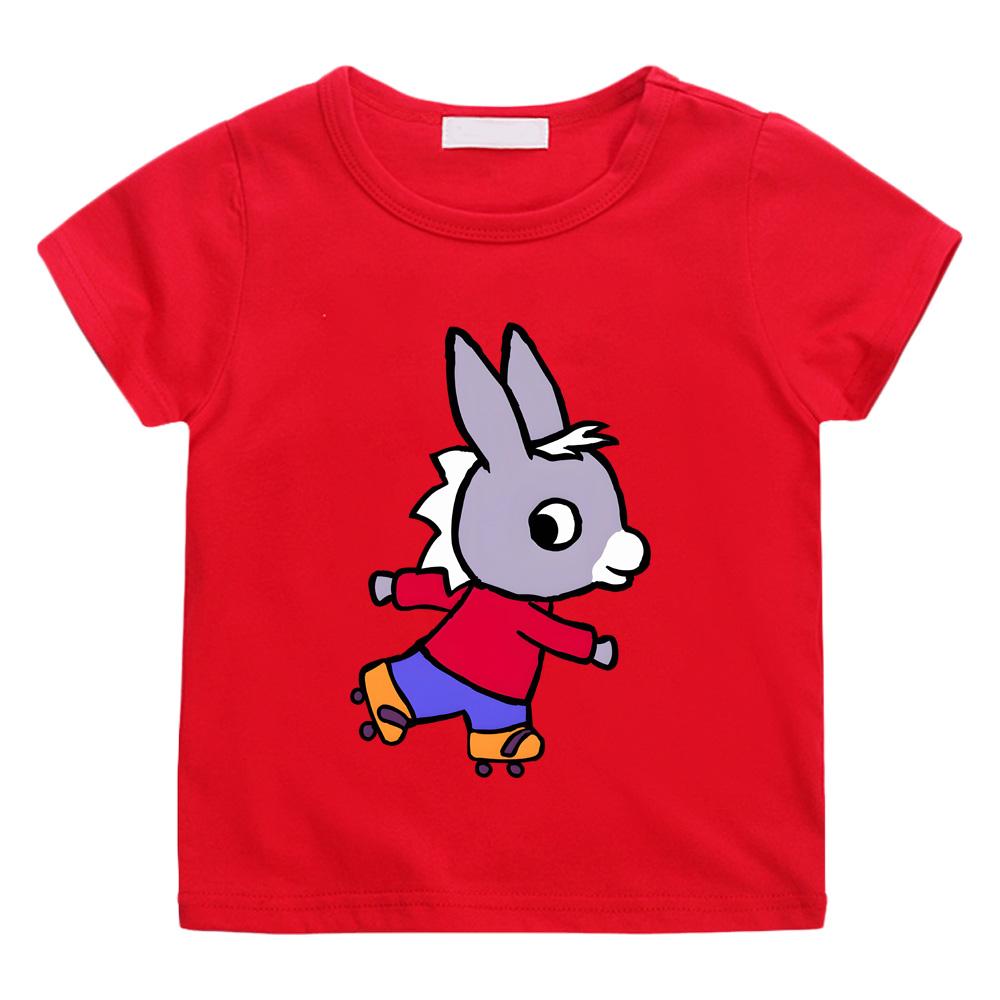 

Anime Print Casual T-shirts Lane Trotro Kids High Quality Cotton Tees Boys Girls Tops Children Intellectual Fun Cartoon Tshirts 100 червоний