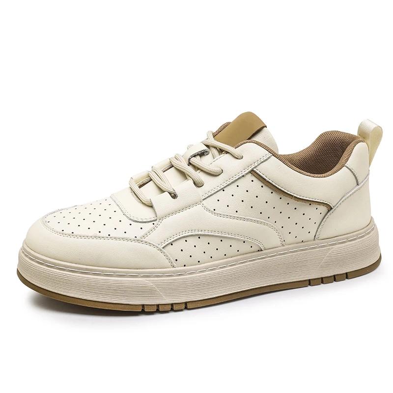 

Модные новые роскошные повседневные кожаные туфли-оксфорды с вырезами на толстой подошве, противоскользящие дизайнерские туфли на мягкой подошве, модные туфли на плоской подошве 44 бежевый