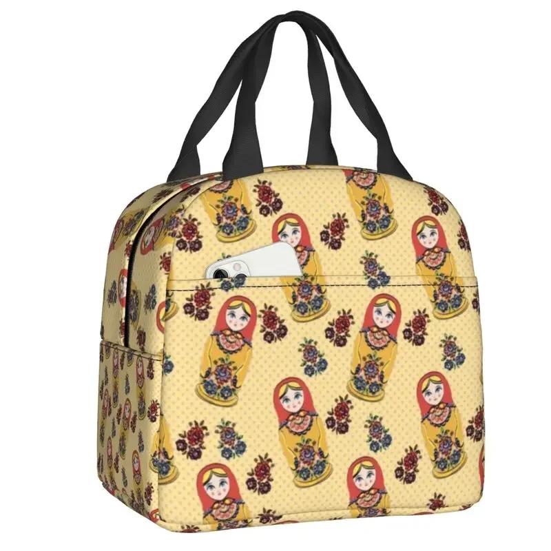 Russia Matryoshka Doll Lunch Box Women Cooler Thermal Food Insulated  Bag School Children Student Resuable Picnic Tote Bags