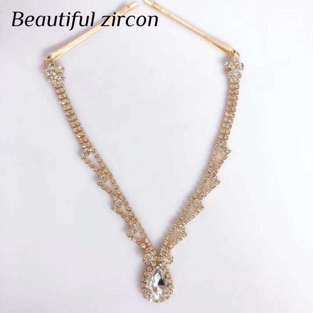 Women's Rhinestone Forehead Chain Bridal Pendant