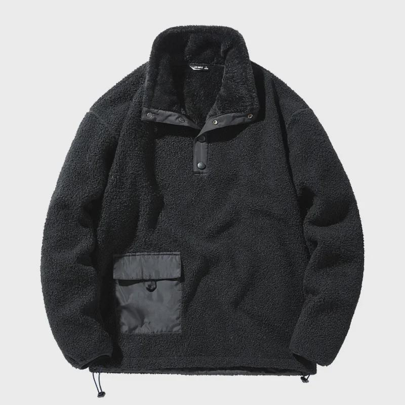 Pánská zimní outdoorová mikina pulovr z teddy fleecu 76J61