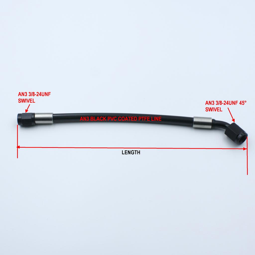 Part2 Black 3AN -3 Stainless Braided Brake Line Clutch Flexible Tube Fuel Turbo Hose Freno Tubi Universal Hydraulic -03 Hose