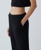 KIMDOH Black Wrinkle Wide Knit Pants