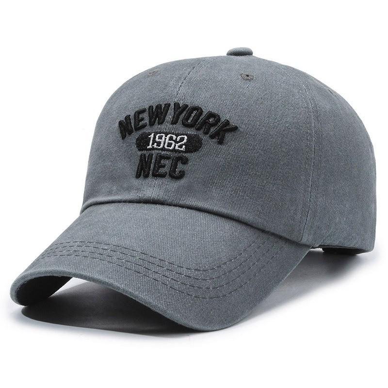 Unisex Distressed Embroidered Cotton Baseball Cap with Soft Brim for Sun Protection