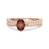 Granat Taperad Femstensring - 925 Sterling Silver Roséguld Förgyllning