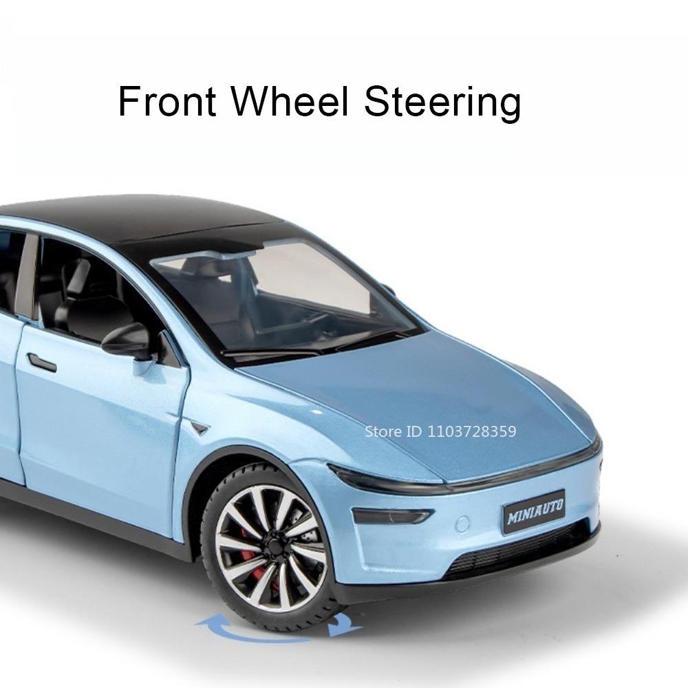 1:24 Model Y Roadster Toy Car Models Alloy Diecast Doors Opened Sound Light Pull Back Exquisite Interior Simulation Vehicle Toys