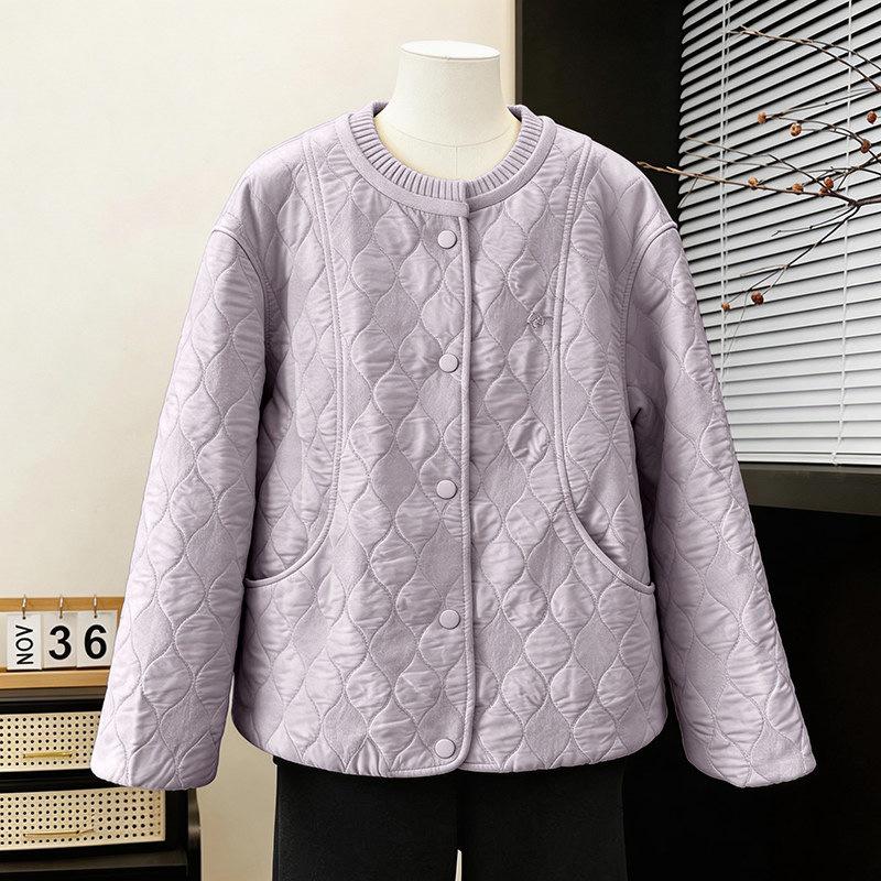 

Elegant Diamond-Pattern Loose Casual Jacket - Women s 2026 Spring Trendy Age-Reducing Top L (suggested for 45-55 kg)