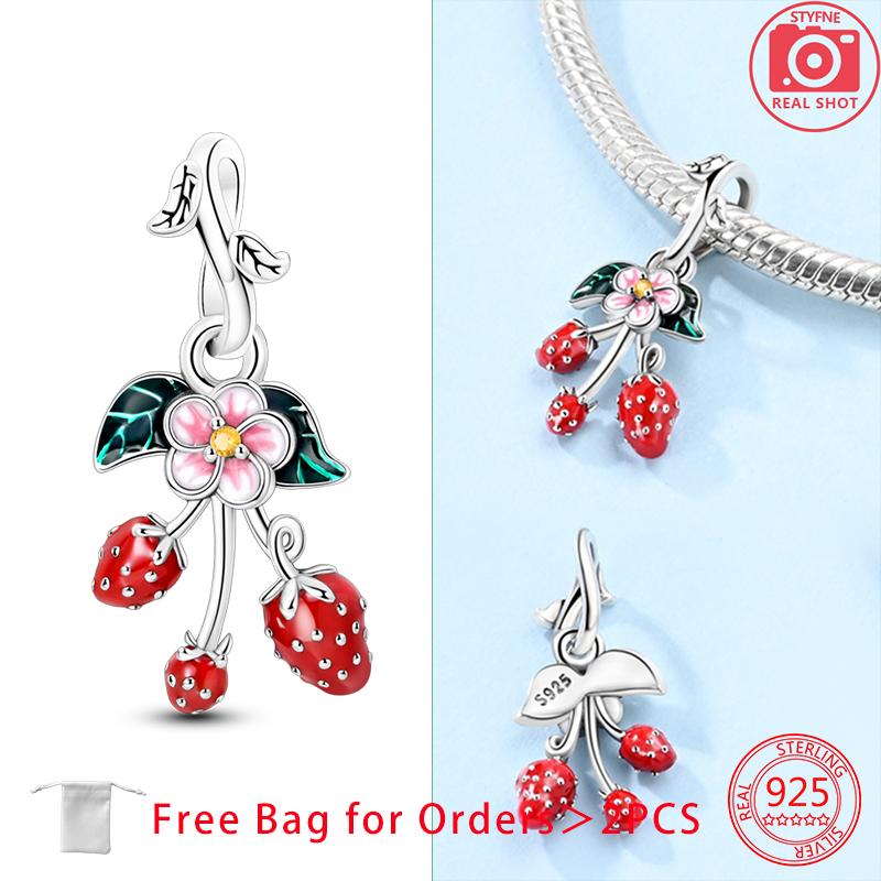 

Anniversary Copper Charms Avocado Strawberry Cherry Beads Fit Bracelet Accessories Bead Jewelry Making Jewelry Gift