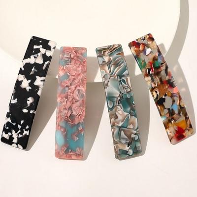 Quicksand and Marble Square Gripper Mori Series Hairpin Elegant Spring Clip  Female Girl