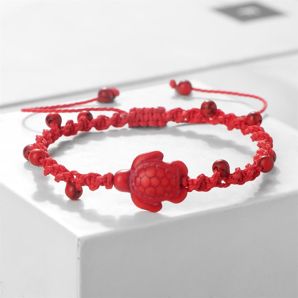 Braccialetti Intrecciati Bohémien in Pietra Naturale da 4 mm Braccialetto Fatto a Mano con Ciondolo Tartaruga Gioielli alla Moda Curativi Regali per Uomini Donne
